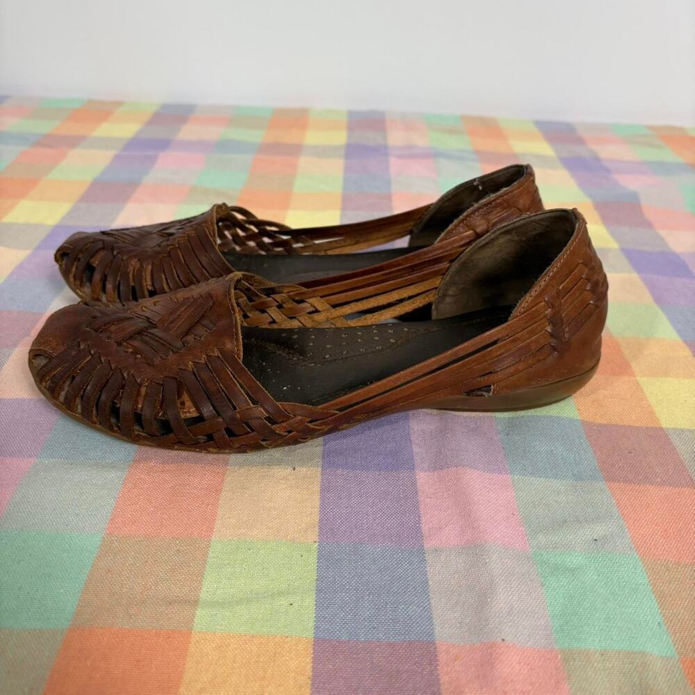 Naturalizer Braided Leather Slip-Ons - Brown, Size 8 - Picture 4 of 8